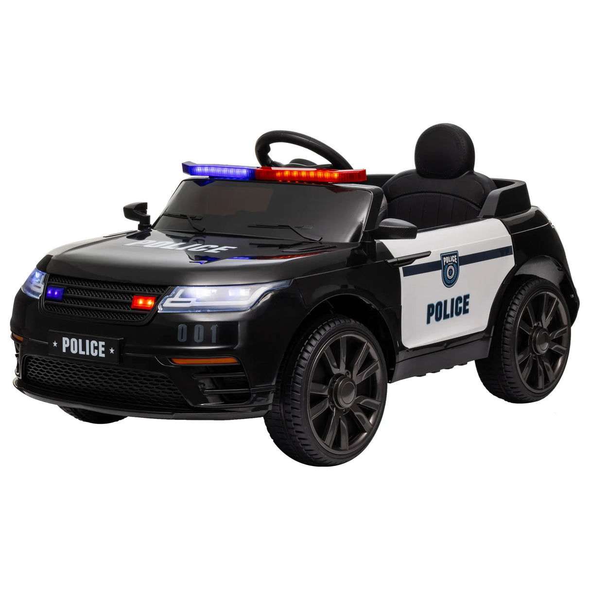 12V Remote Control Kids Electric Police Car With Suspension - Omega Lifestyles
