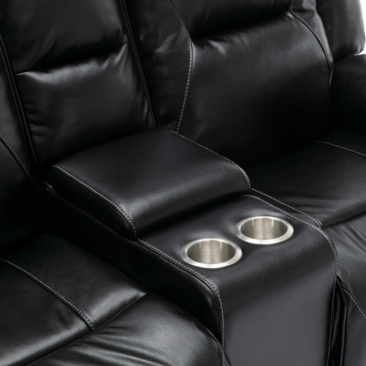 2-Seater Manual Recliner Chair With LED Light Strip - Omega Lifestyles