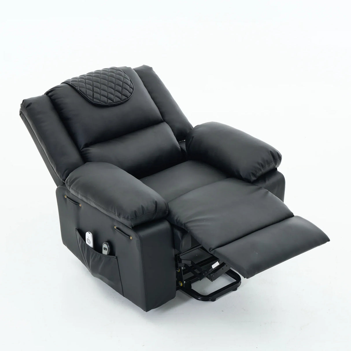 Medium-Firm Remote-Controlled Heating Massage Recliner PU Leather - Omega Lifestyles