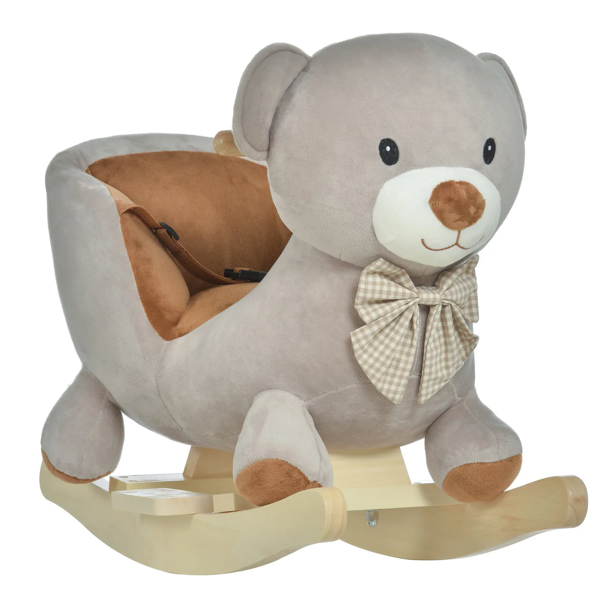 Bear Plush Toddler Sound Ride-On Rocking Horse - Omega Lifestyles