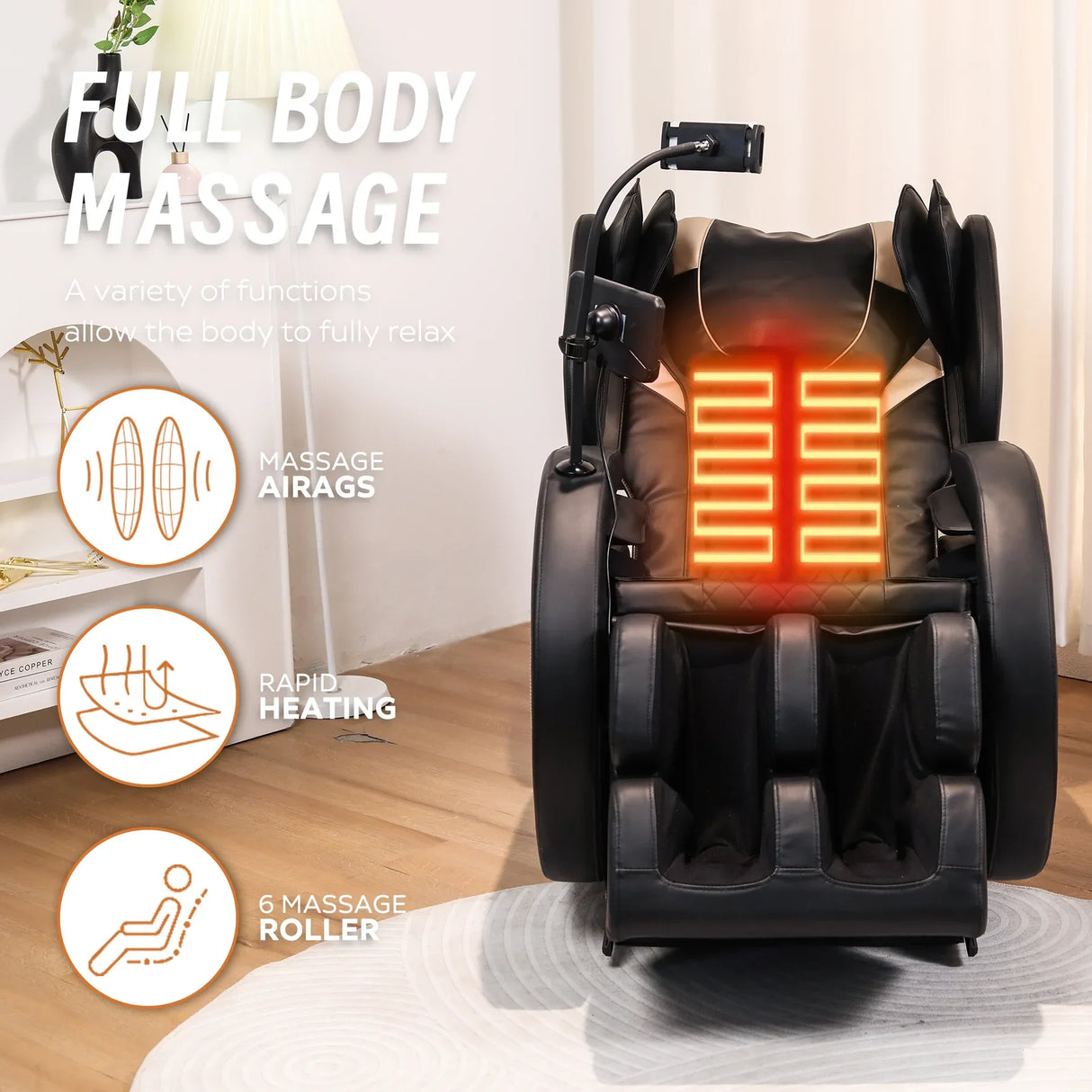 Automatic Zero Gravity Full Body Air Pressure PU Leather Massage Chair - Omega Lifestyles