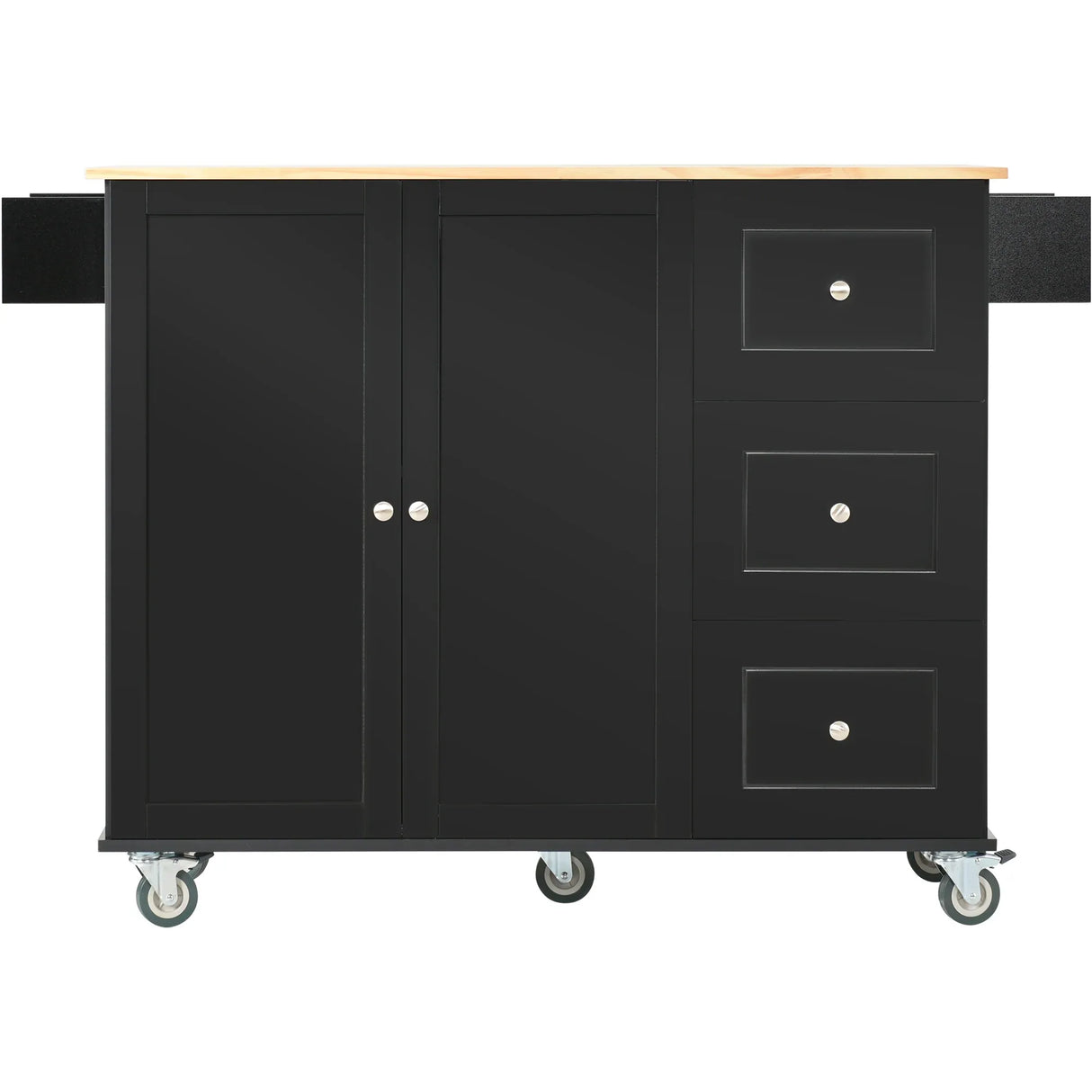 Rolling Mobile Kitchen Island With Solid Wood Top And Locking Wheels - Omega Lifestyles
