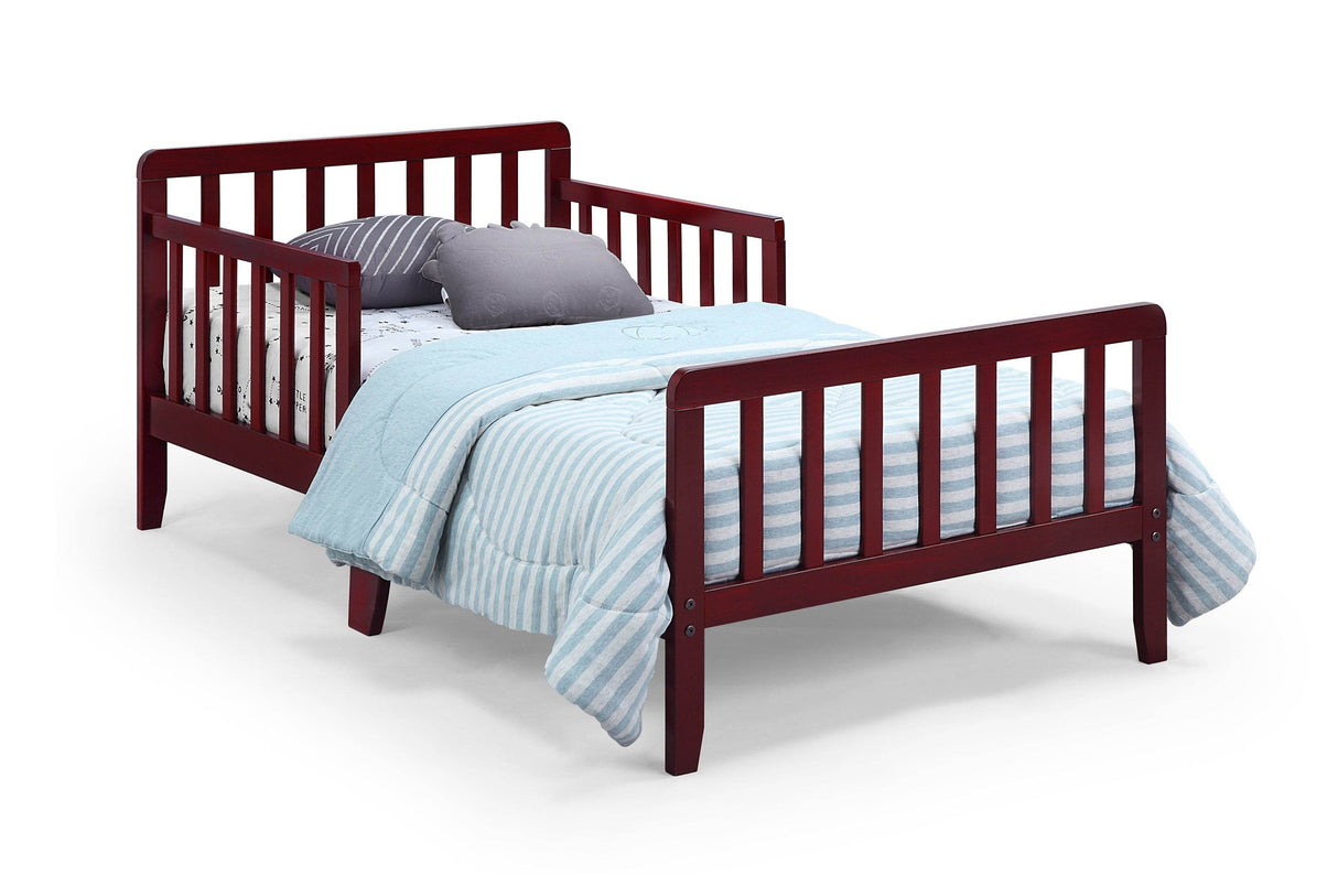 Solid Wood Cherry Toddler Bed With Safety Rails - Omega Lifestyles