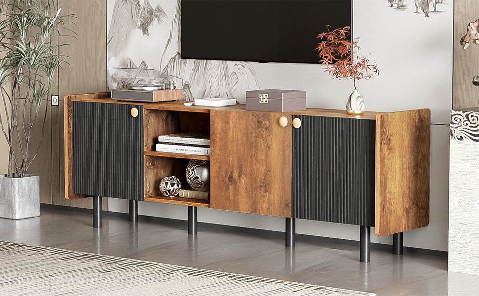 Mid Century Modern TV Stand With Storage Cabinets - Sleep Galleria