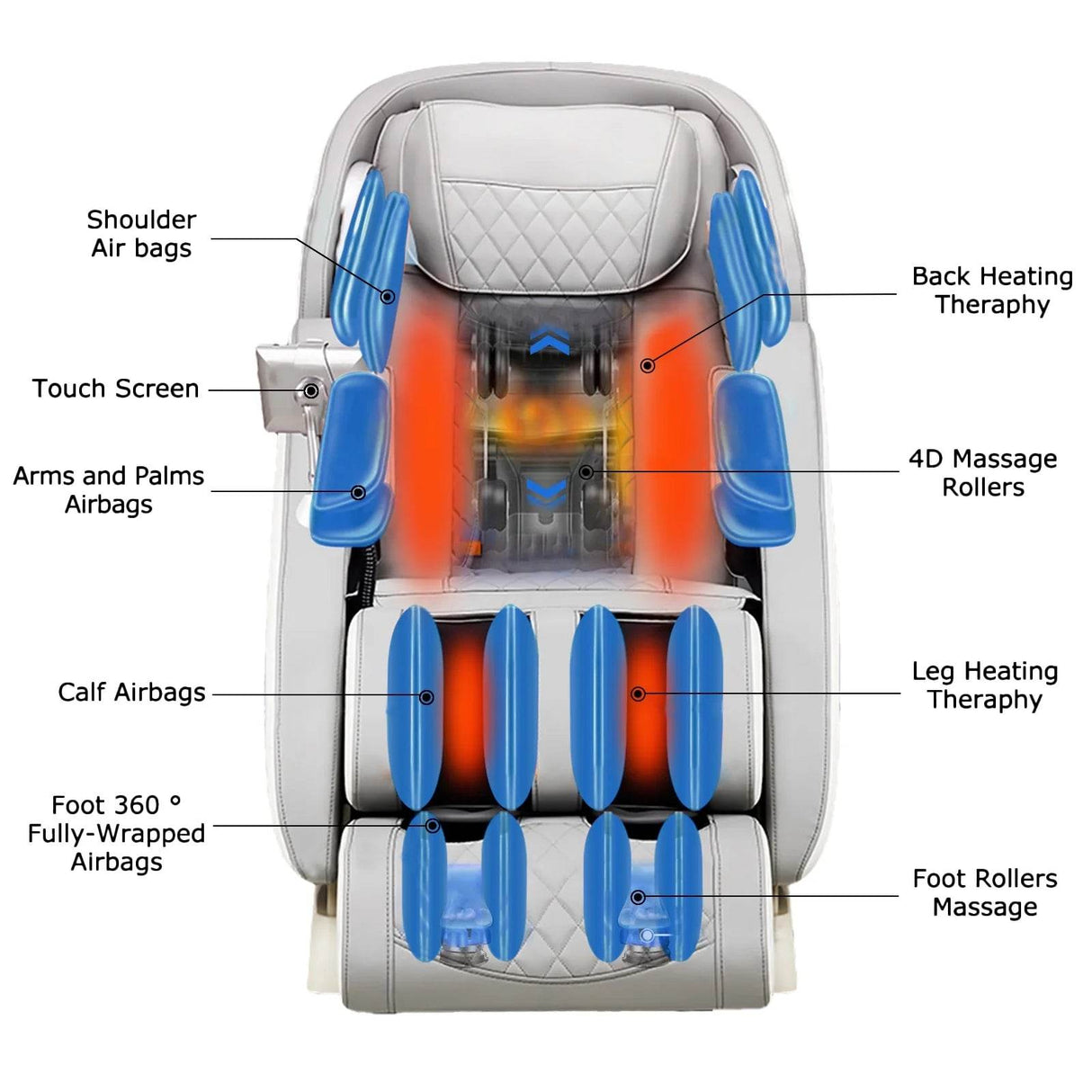 2025 Upgraded 4D Massage Chair Full Body Zero Gravity SL Track Shiatsu Stretching Relief, Back & Calf Heating, Install-Free