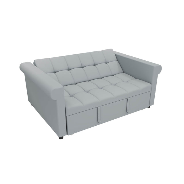 Gray Velvet Loveseat With Adjustable Backrest And Sleeper - Omega Lifestyles