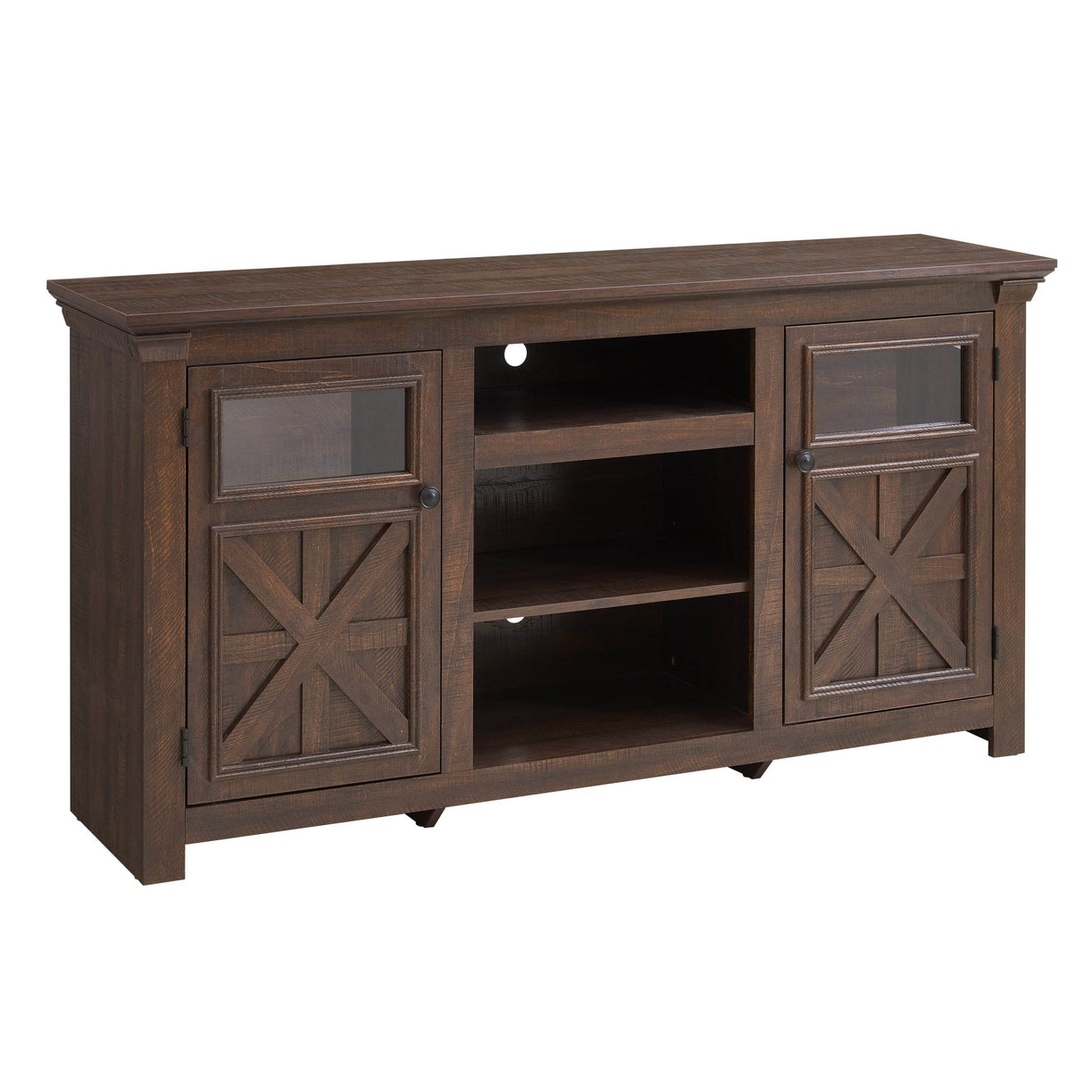 Farmhouse Style Espresso TV Stand Console Cabinet - Sleep Galleria
