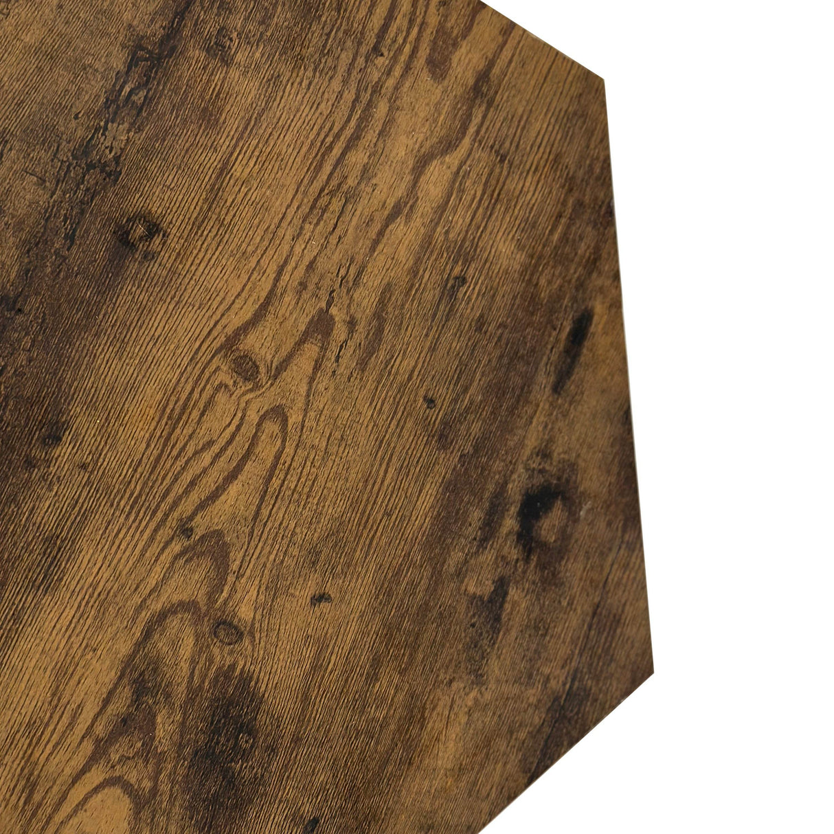 Hexagonal Antique Wood MDF Coffee Table Nightstand - Sleep Galleria