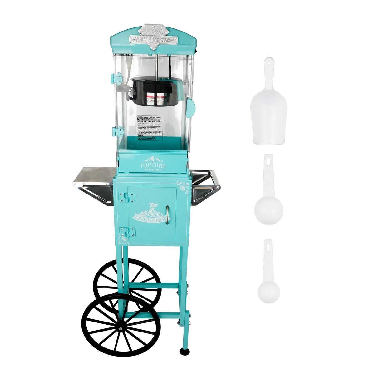 Portable Stainless Steel Cart Popcorn Machine With 10 Oz Kettle - Omega Lifestyles