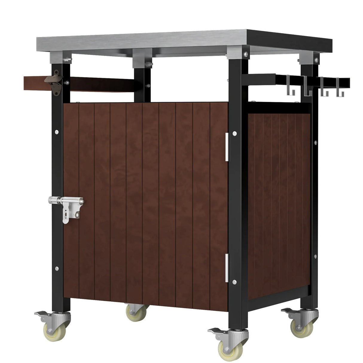 Outdoor Grill Cart Stainless Steel Top With Storage - Omega Lifestyles
