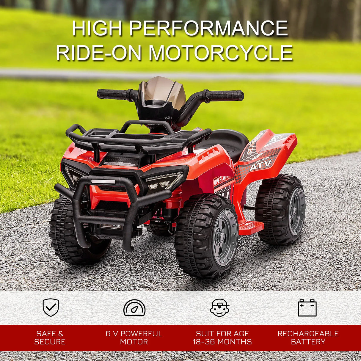 Kids Rechargeable 6V Ride-On ATV Four Wheeler - Omega Lifestyles