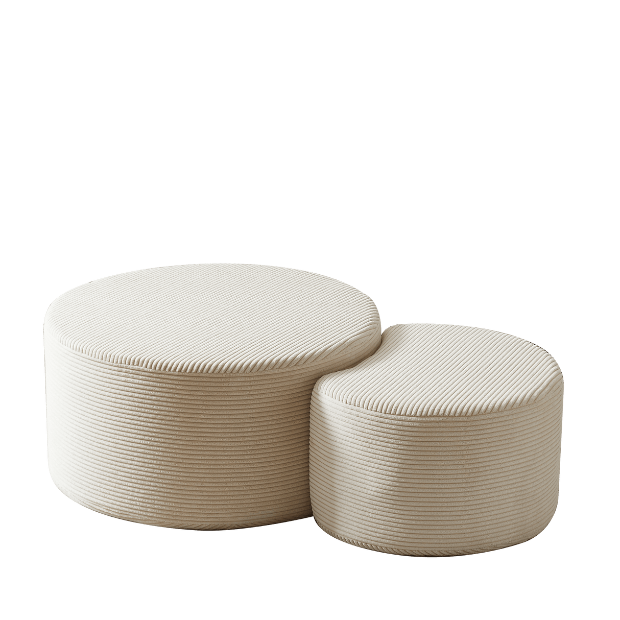 Set of 2 Upholstered Foam Ottoman Coffee Tables - Sleep Galleria