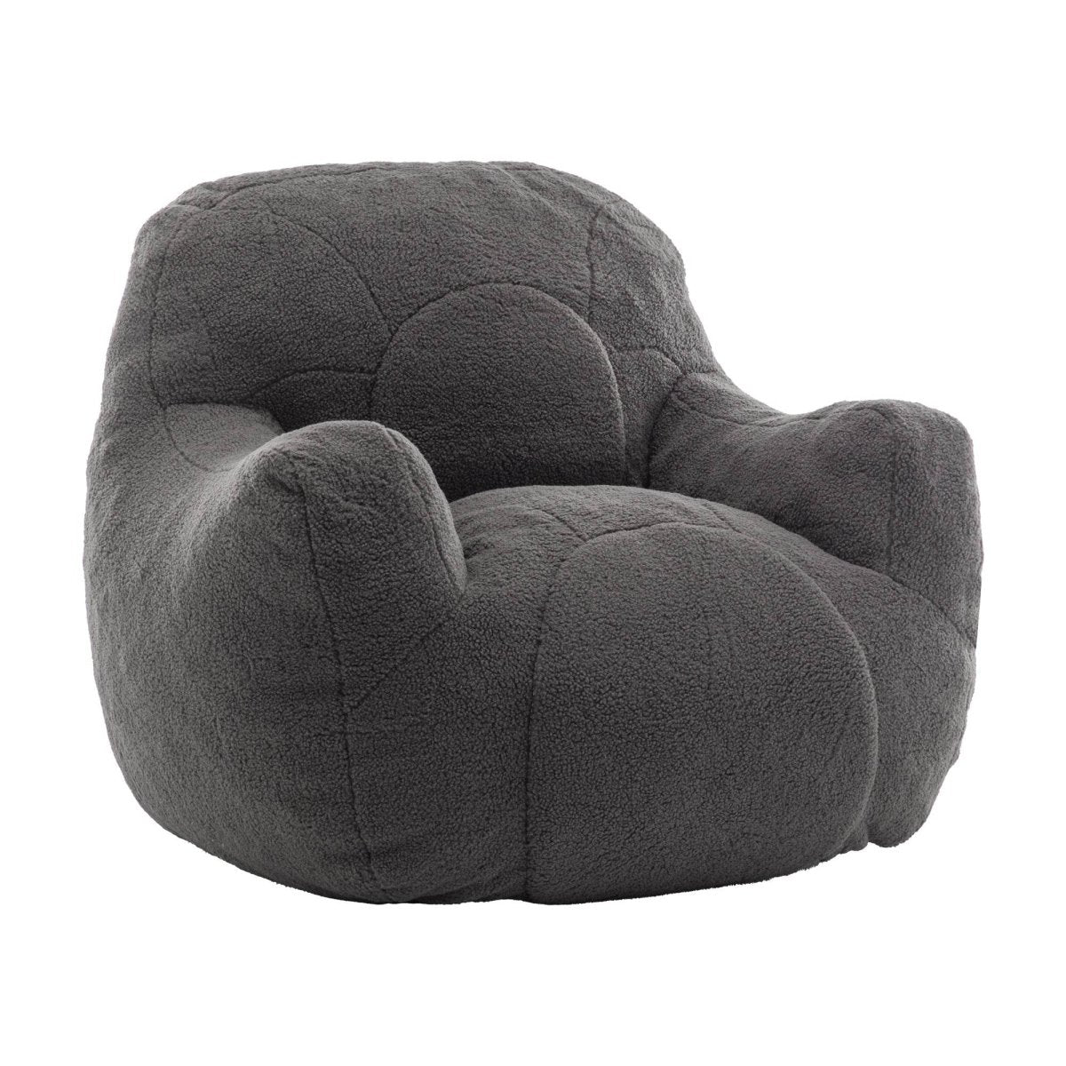 Dark Gray Teddy Foam Bean Bag Chair - Sleep Galleria