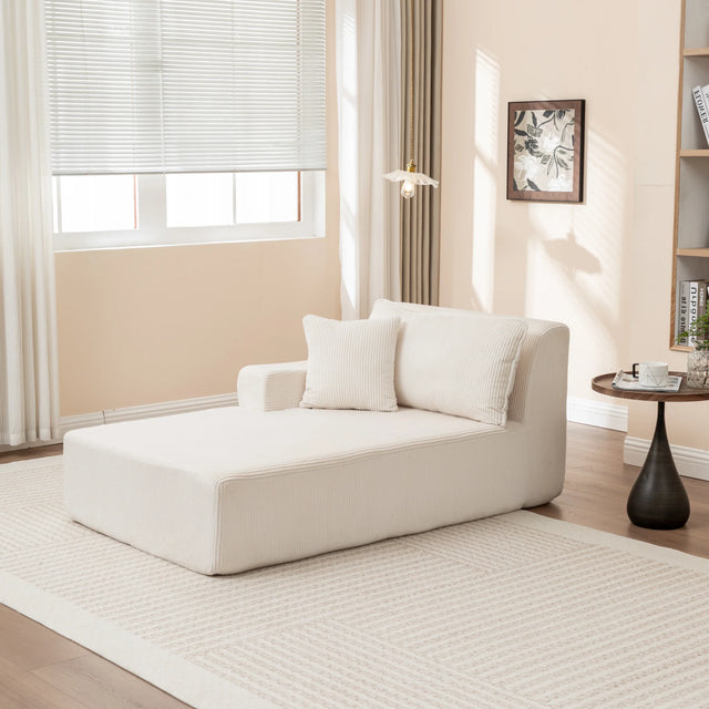Corduroy Foam Right Armrest Chaise Lounge Chair - Omega Lifestyles