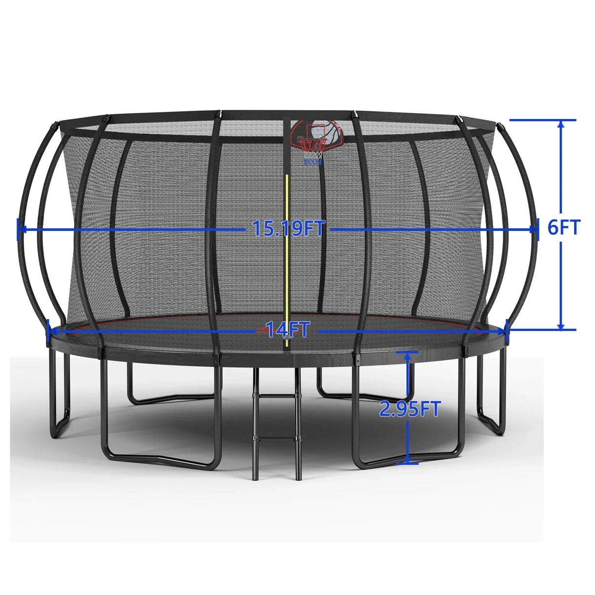 14-Foot Outdoor Galvanized Steel Frame Garden Trampoline - Omega Lifestyles