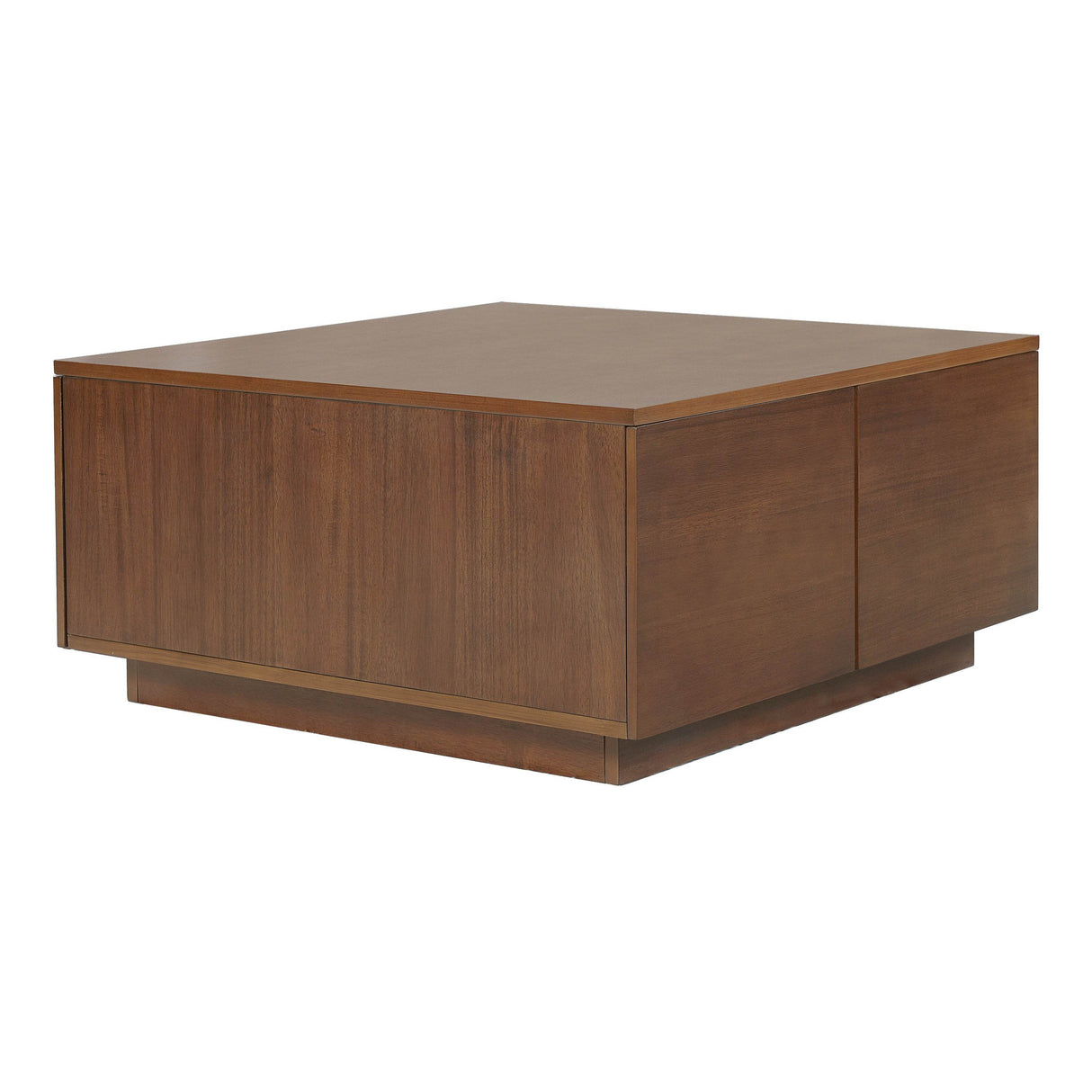 Modern Walnut Square Coffee Table With Four Drawers - Sleep Galleria