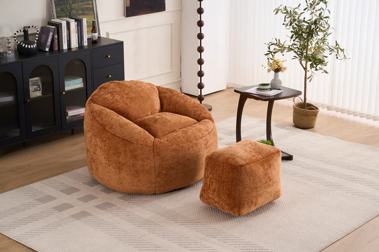 Extra Soft Chenille Memory Foam Bean Bag Chair - Omega Lifestyles