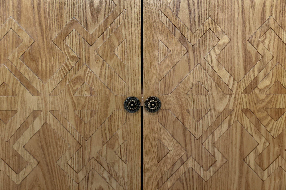 Brown Vintage Corner MDF Accent Storage Cabinet - Sleep Galleria