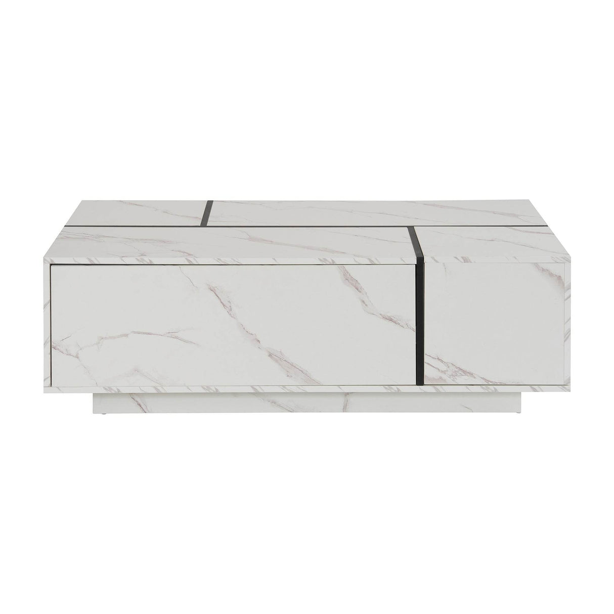 Modern White MDF Sliding Top Coffee Table With Storage - Sleep Galleria