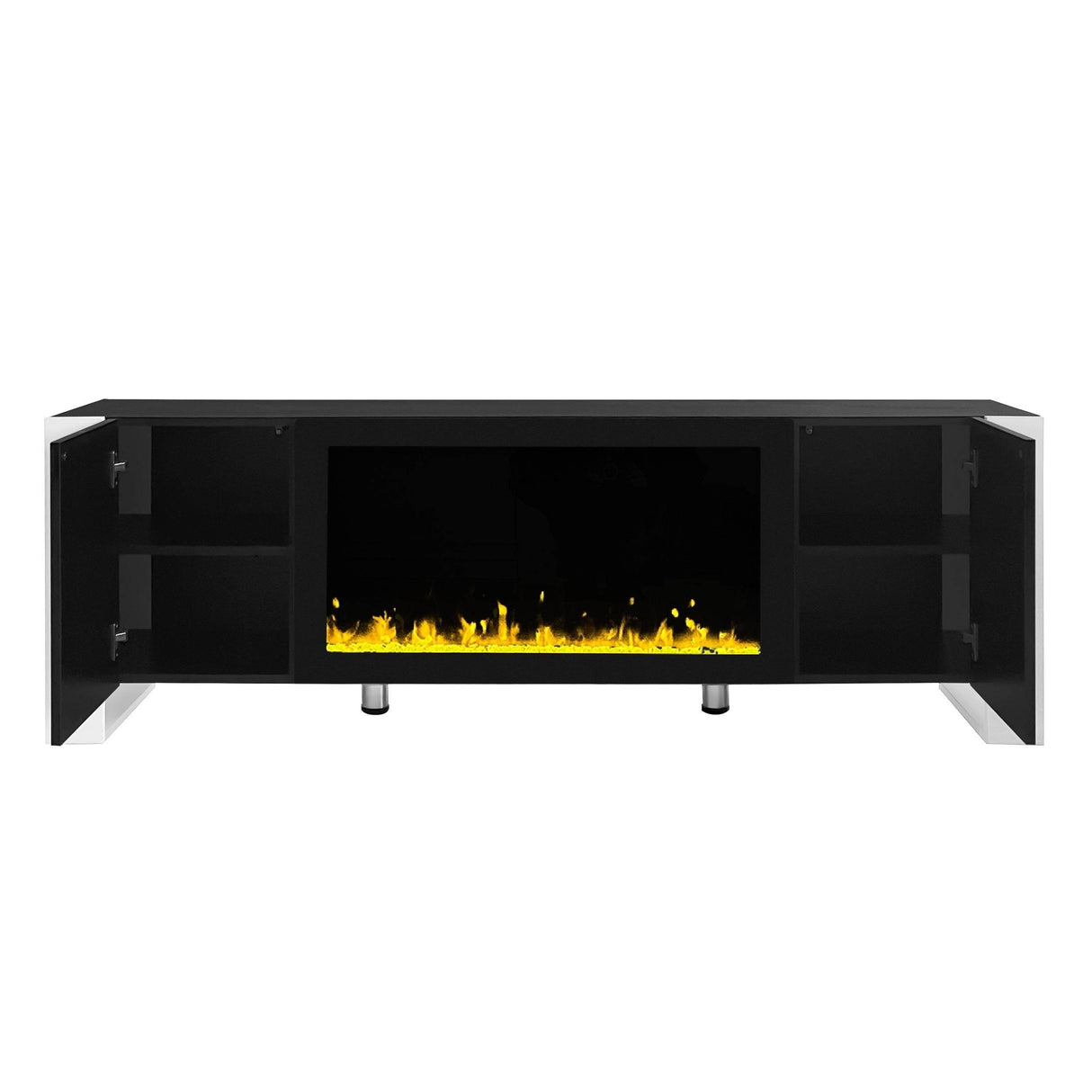 Modern Minimalist TV Stand With Electric Fireplace - Sleep Galleria