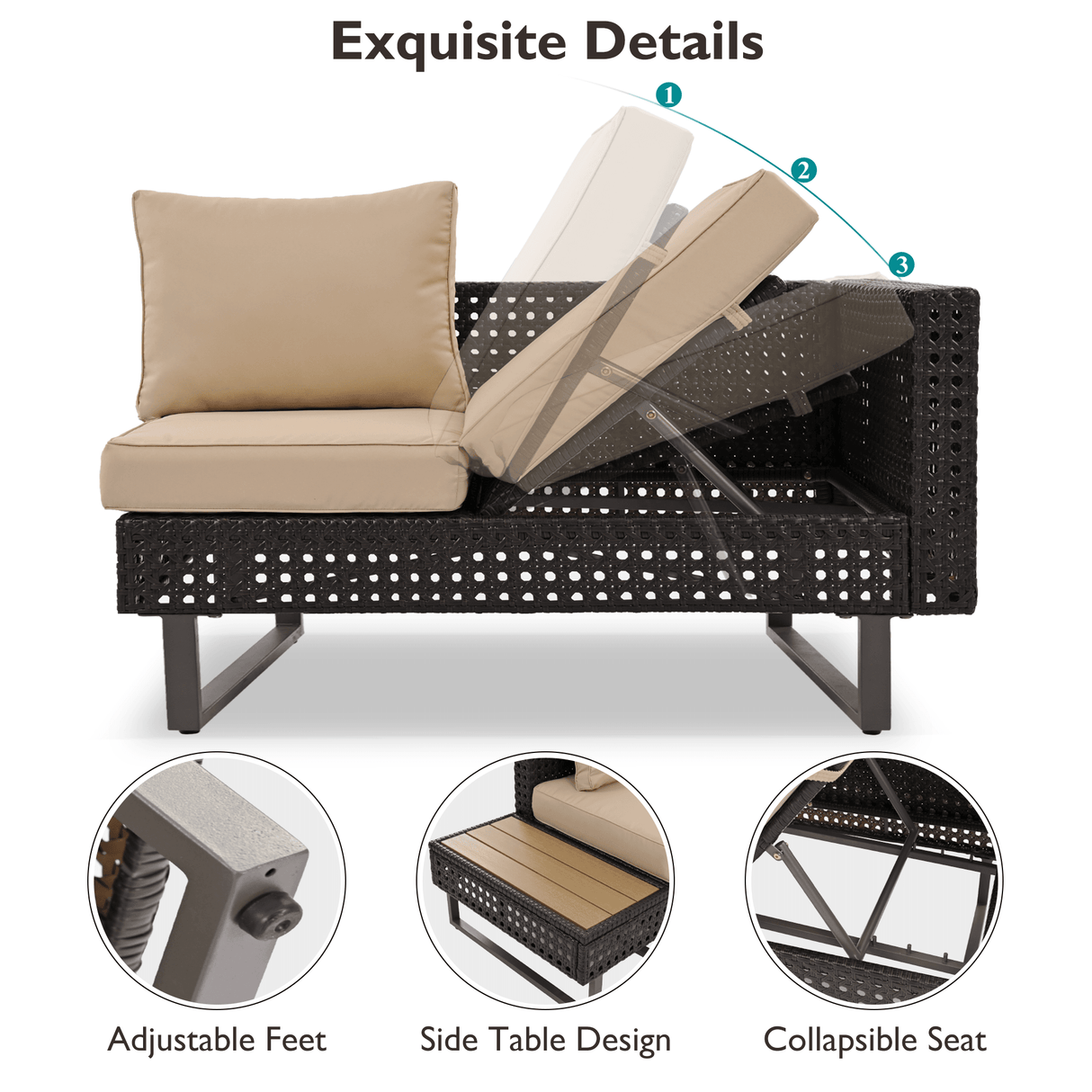 Diamond Weave Outdoor Sectional Furniture Set With Cushions - Omega Lifestyles