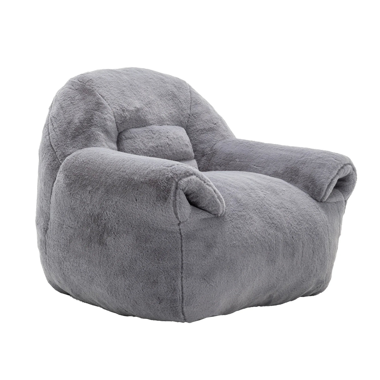 Comfy Faux Fur Bean Bag Chair With Back Support - Omega Lifestyles