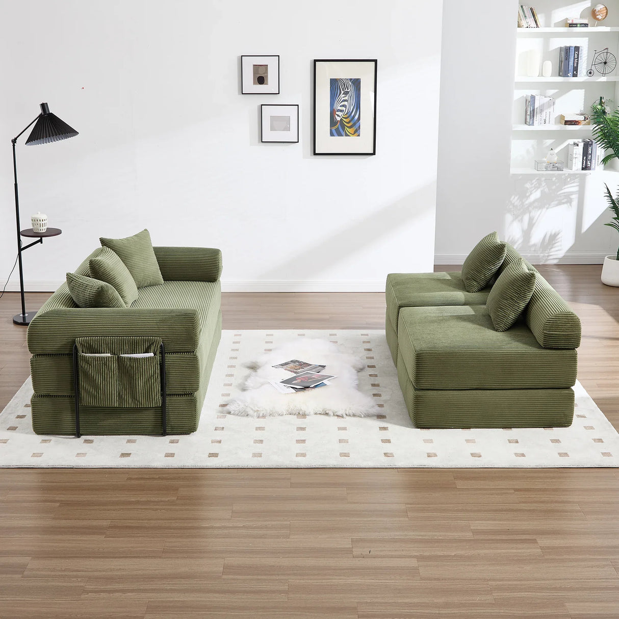 Convertible Folding Corduroy Memory Foam Sofa Bed - Omega Lifestyles