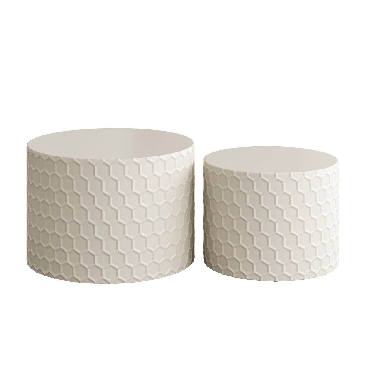 2-Piece Minimalist Honeycomb Design Nesting Coffee Table Set - Sleep Galleria