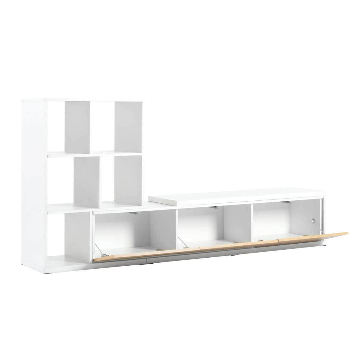 Adjustable Extendable White MDF TV Stand With Storage - Sleep Galleria