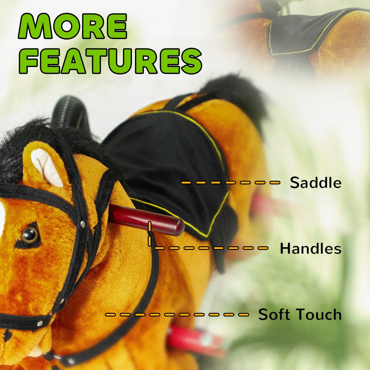 Plush Interactive Spring Rocking Horse With Sounds - Omega Lifestyles