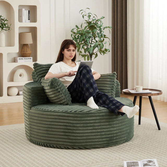 Corduroy Foam Modular Sleeper Chair No Assembly Required - Omega Lifestyles