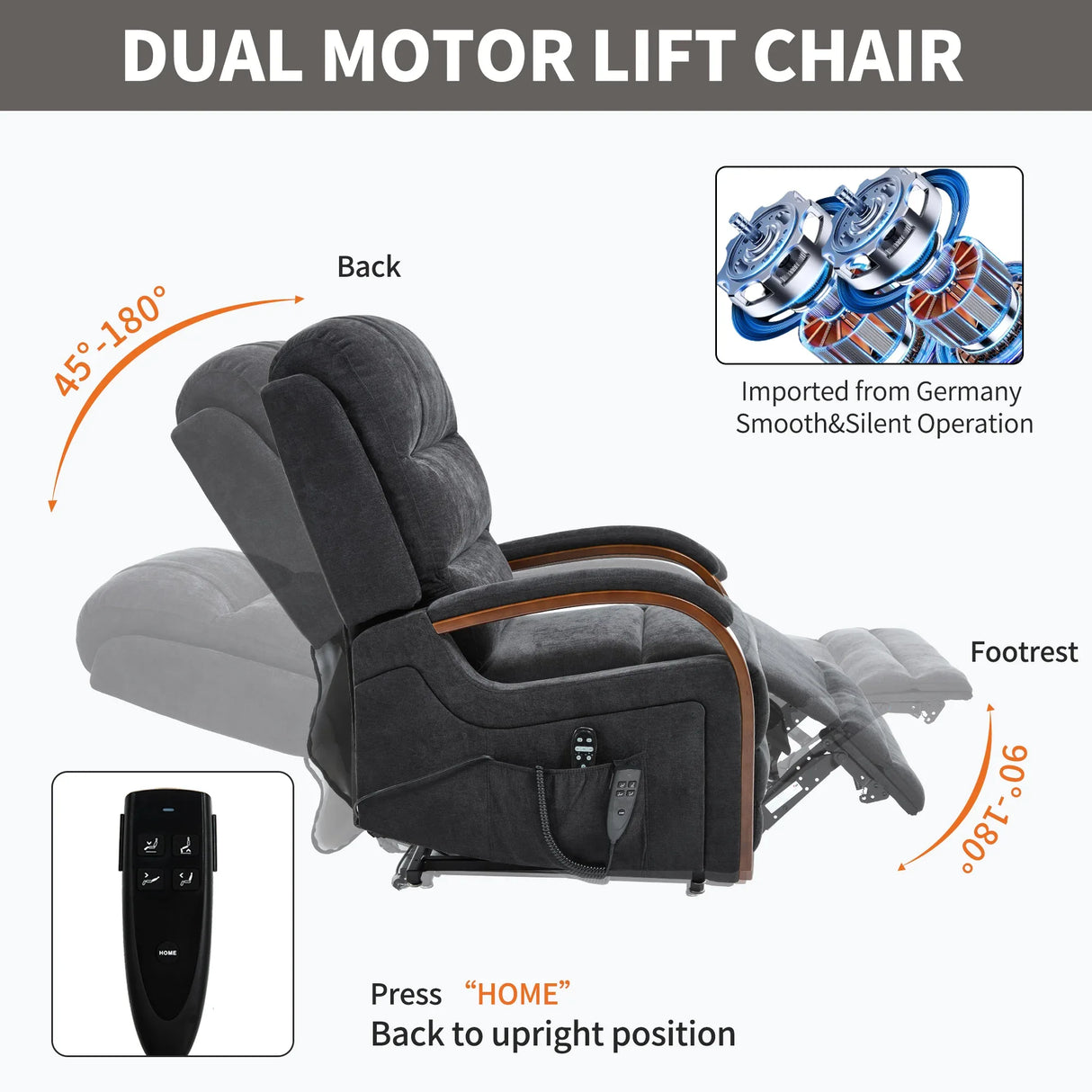Power Chenille Lift Recliner Chair With Massage Heat - Omega Lifestyles