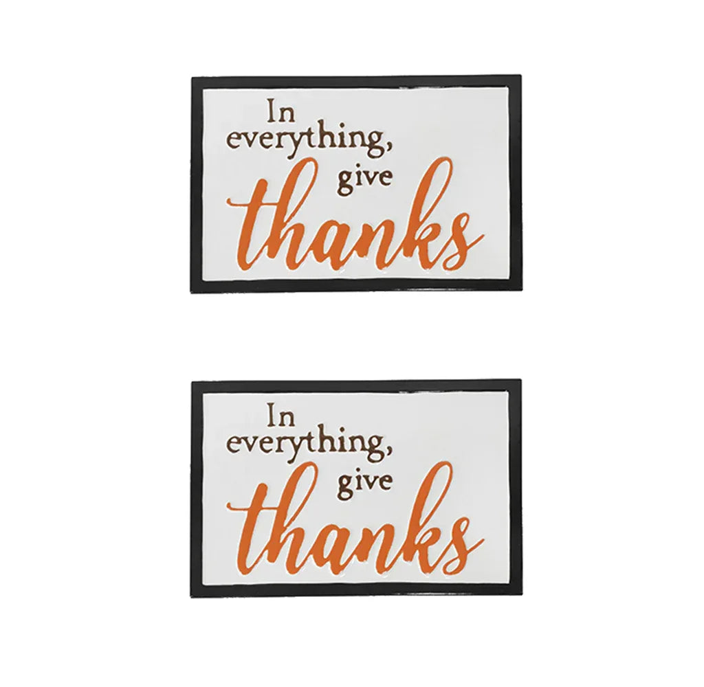 Set of 2 Rustic Iron Thanks Wall Signs - Omega Lifestyles