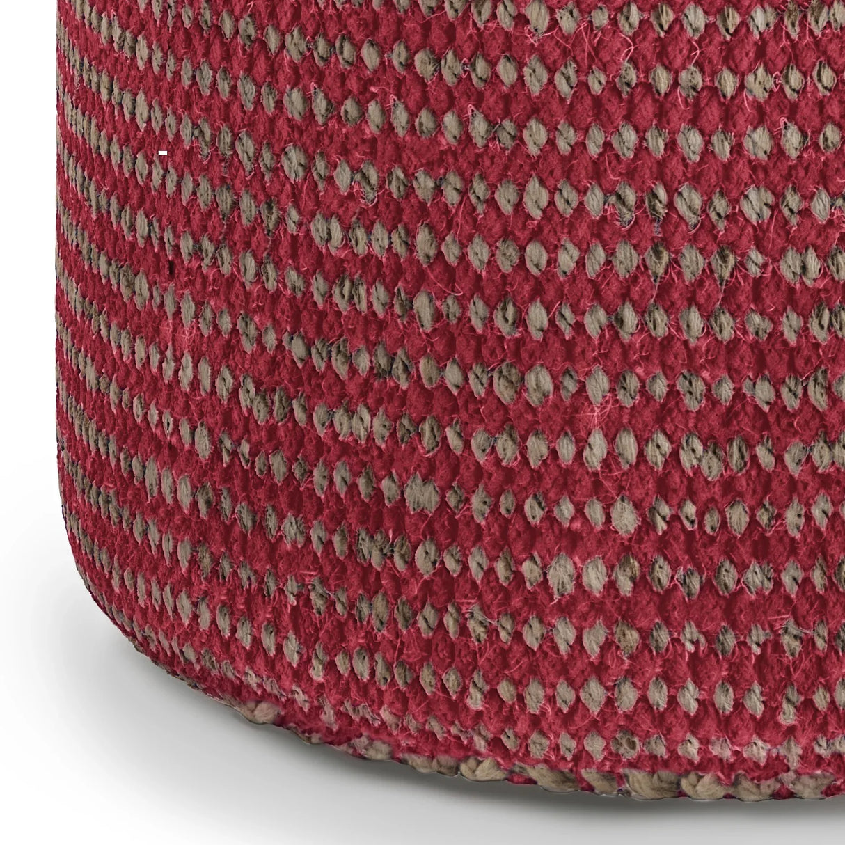 Round Braided Jute Cotton Pouf Ottoman Seat - Omega Lifestyles