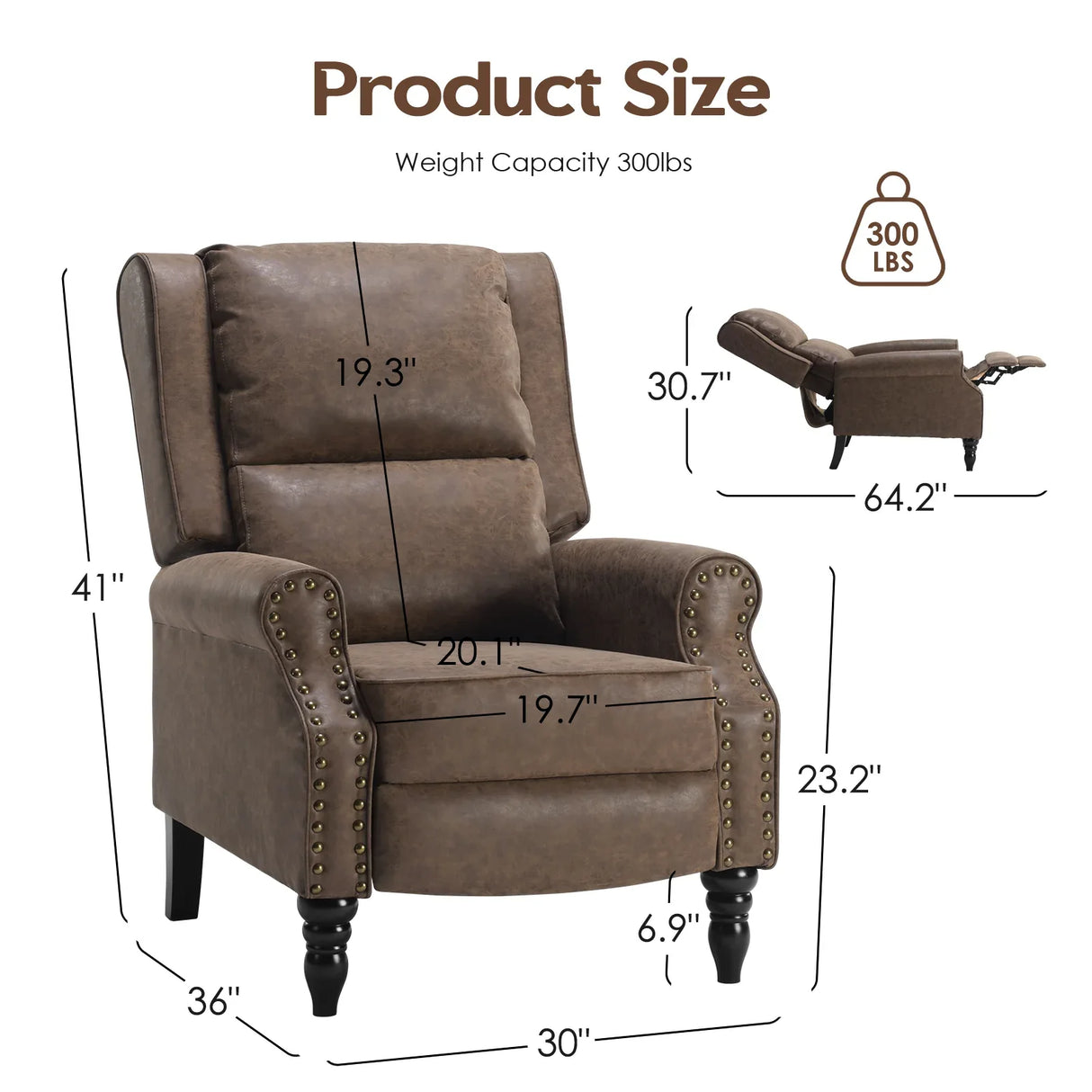 Faux Leather Pushback Recliner Chair With Lumbar Support - Omega Lifestyles