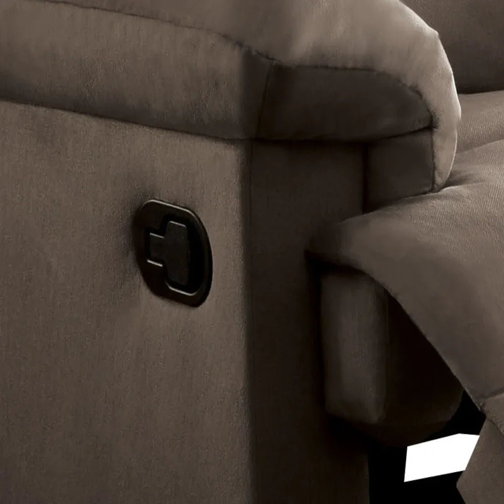 Light Brown Fabric Motion Recliner With Plush Pillow-Top Arms - Omega Lifestyles
