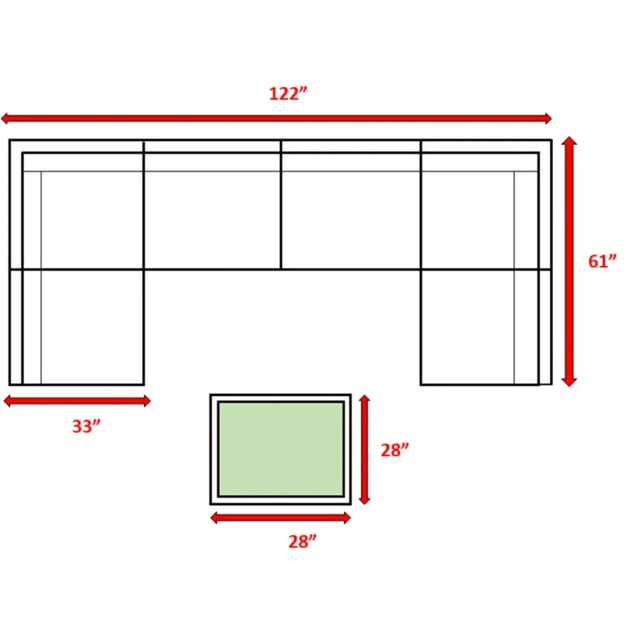 6-Seater Mixed Gray Rattan Wicker Outdoor Sectional Set - Omega Lifestyles
