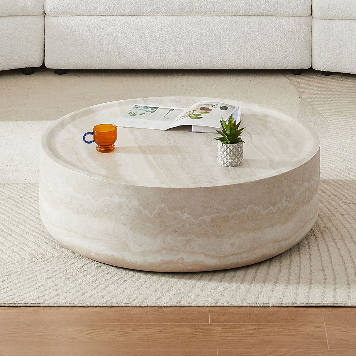Fiberglass Round 12-Inch Modern Coffee Table