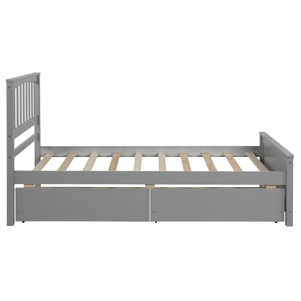 Twin Minimalistic Solid Wood Platform Bed With Trundle Drawers - Omega Lifestyles