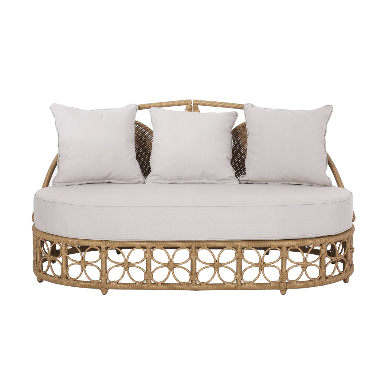 Outdoor Wicker Weather-Resistant Daybed With Pillows