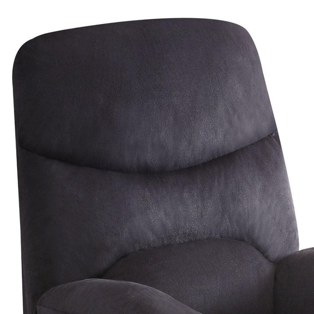 Black Fabric Motion Recliner With Plush Pillow-Top Arms - Omega Lifestyles