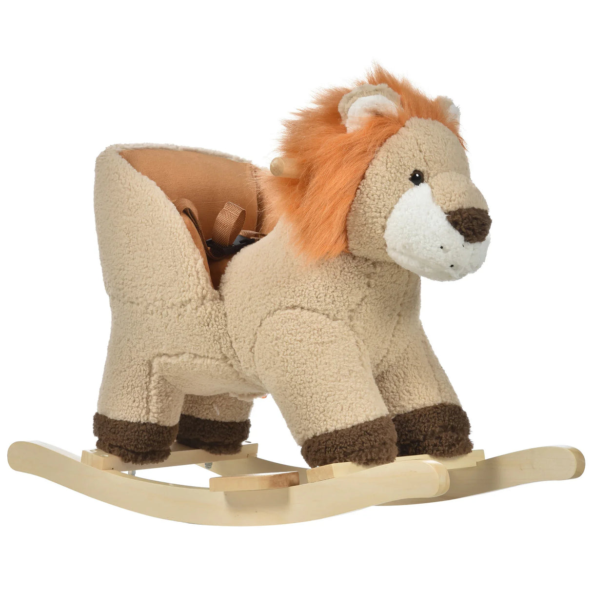 Lion-Themed Plush Baby Rocking Horse With Sound - Omega Lifestyles