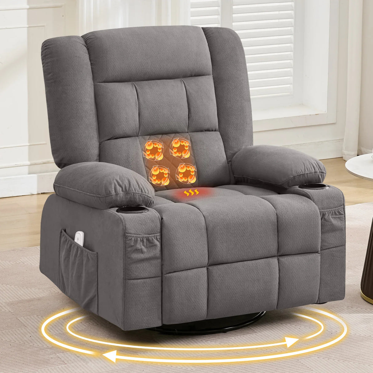 3D Kneading Heated Recliner Massage Chair With USB Port - Omega Lifestyles