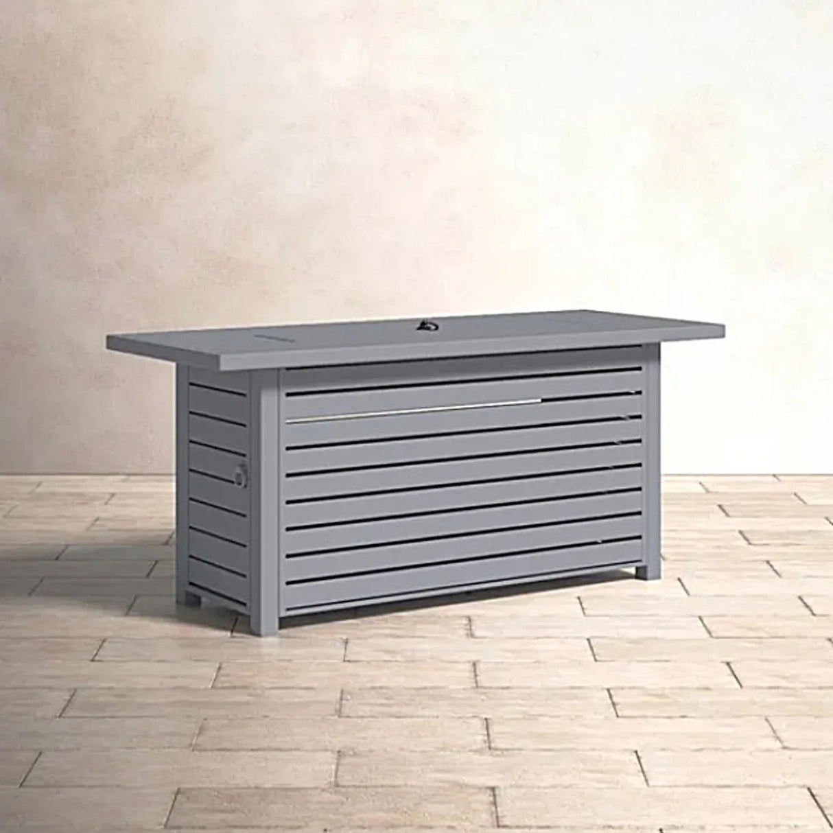 Steel Propane Outdoor Fire Pit Table With Lid Gray Steel - Omega Lifestyles