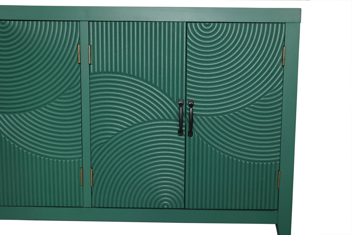 Vintage Green Accent MDF Cabinet With 4 Doors - Sleep Galleria