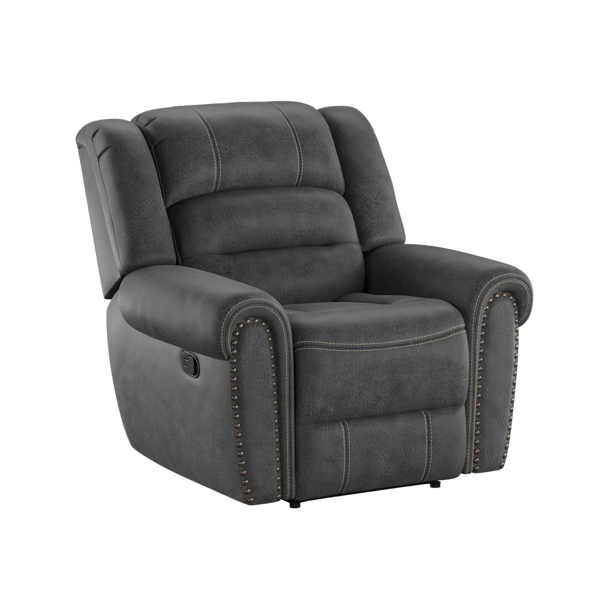 Gray Fabric Foam Gliding Recliner Chair - Omega Lifestyles