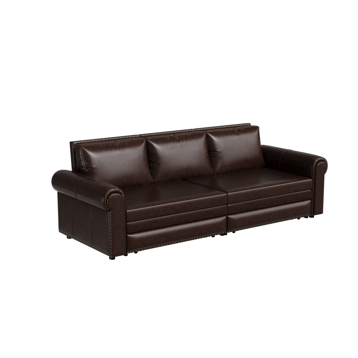 3-in-1 Convertible Faux Leather Sleeper Sofa Bed