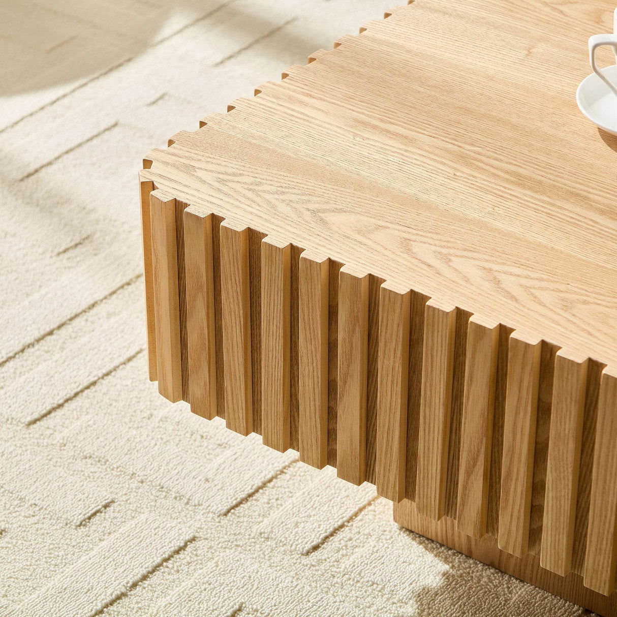 Modern Square MDF Pedestal Coffee Table 35 Inch - Sleep Galleria