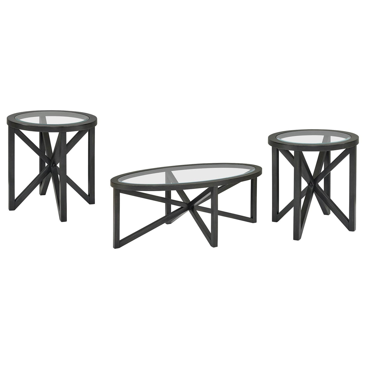 Modern Round Tempered Glass Coffee Table With Wood Base - Sleep Galleria
