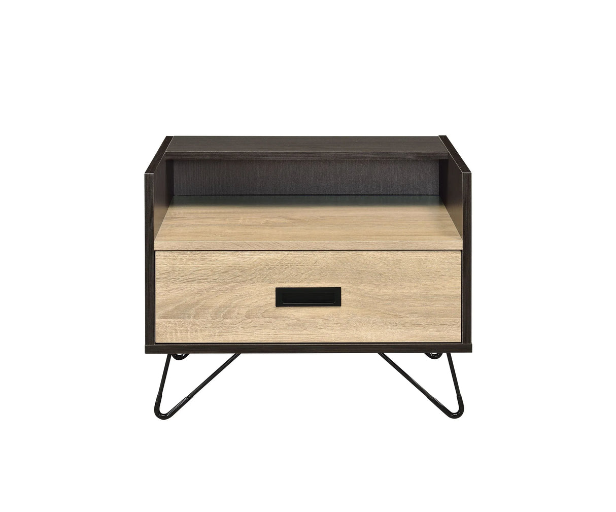 Black Oak Finish Contemporary Accent Table With Drawer - Omega Lifestyles